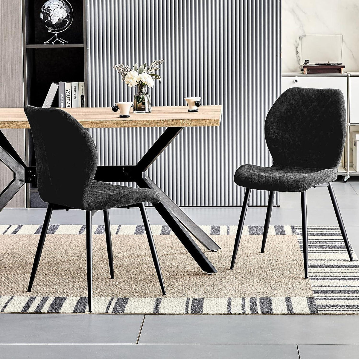 Gepolsterte Esszimmerstühle 4er Set – Modern & Ergonomisch Schwarz
