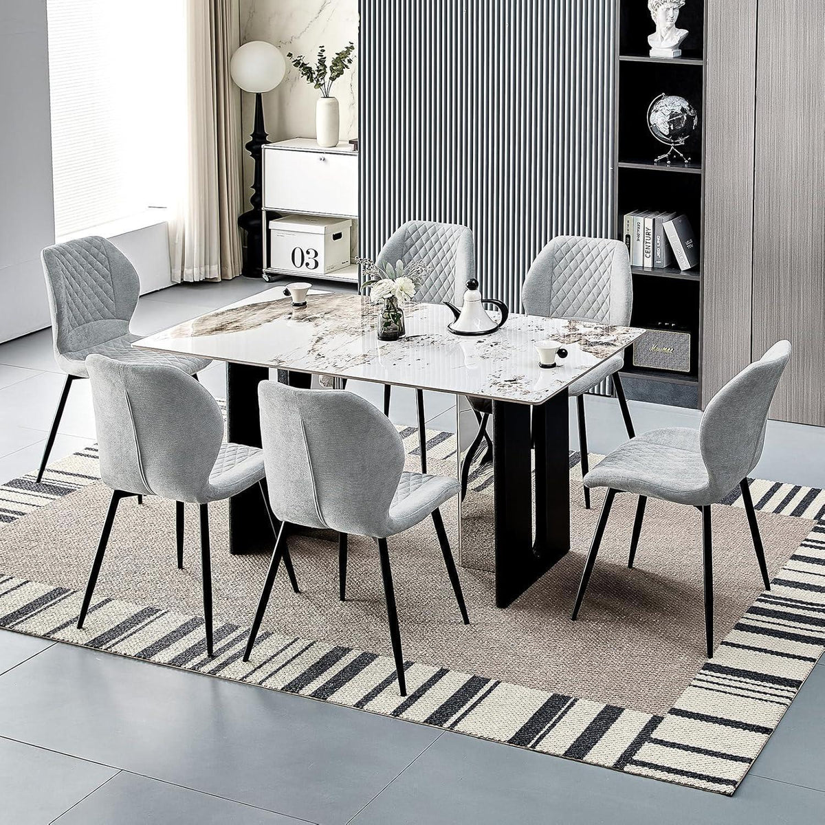 Gepolsterte Esszimmerstühle Set 4 – Grau, Modern & Ergonomisch
