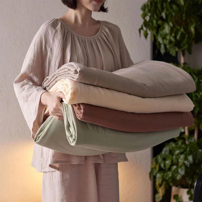 Musselin Bettwäsche-Set 240x220 cm, Grau