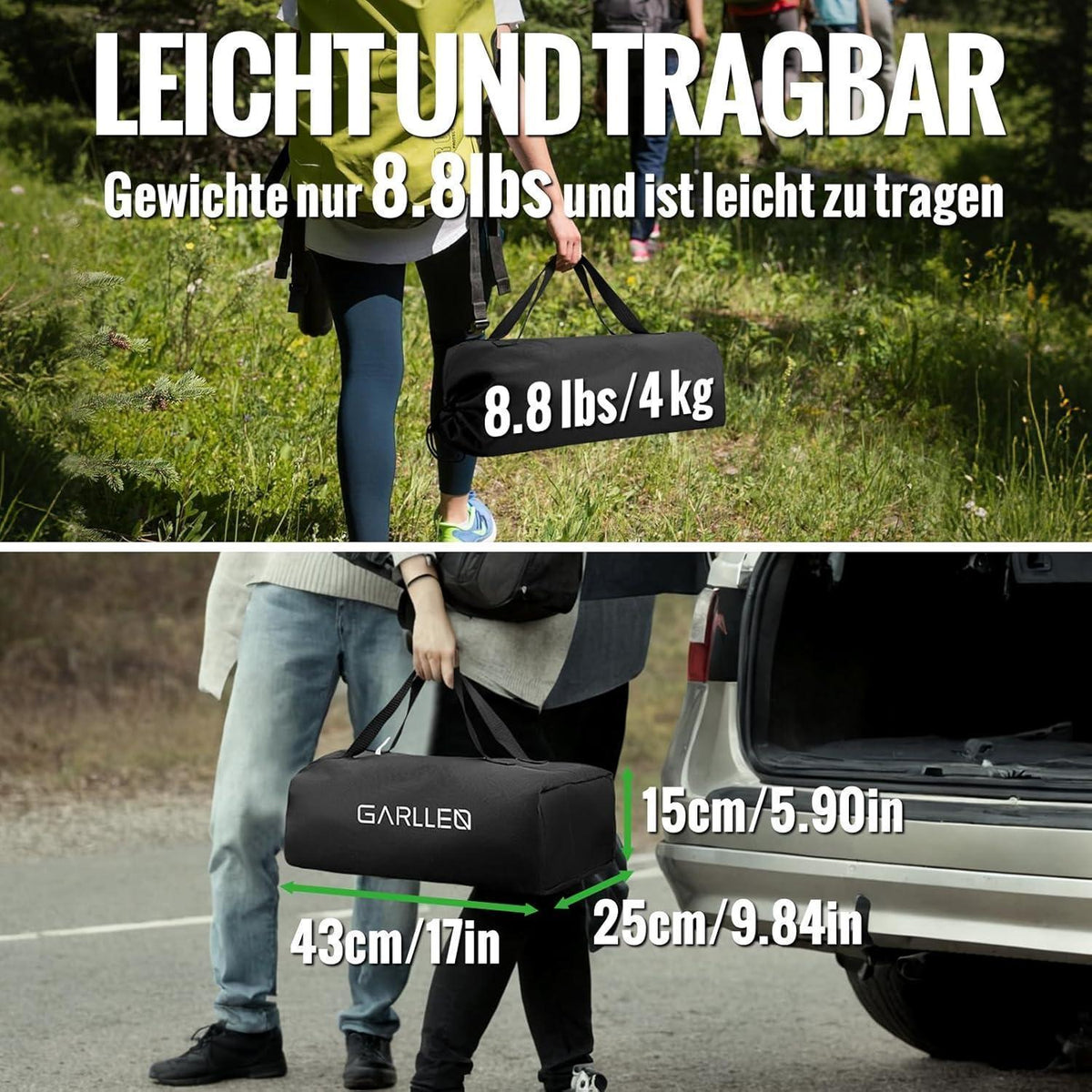Klapptisch Camping 82x40cm 2-fach höhenverstellbar mit Tasche