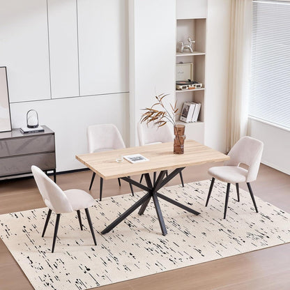 8 Esszimmerstühle mit Cordbezug, Beige – Bequem & Modern