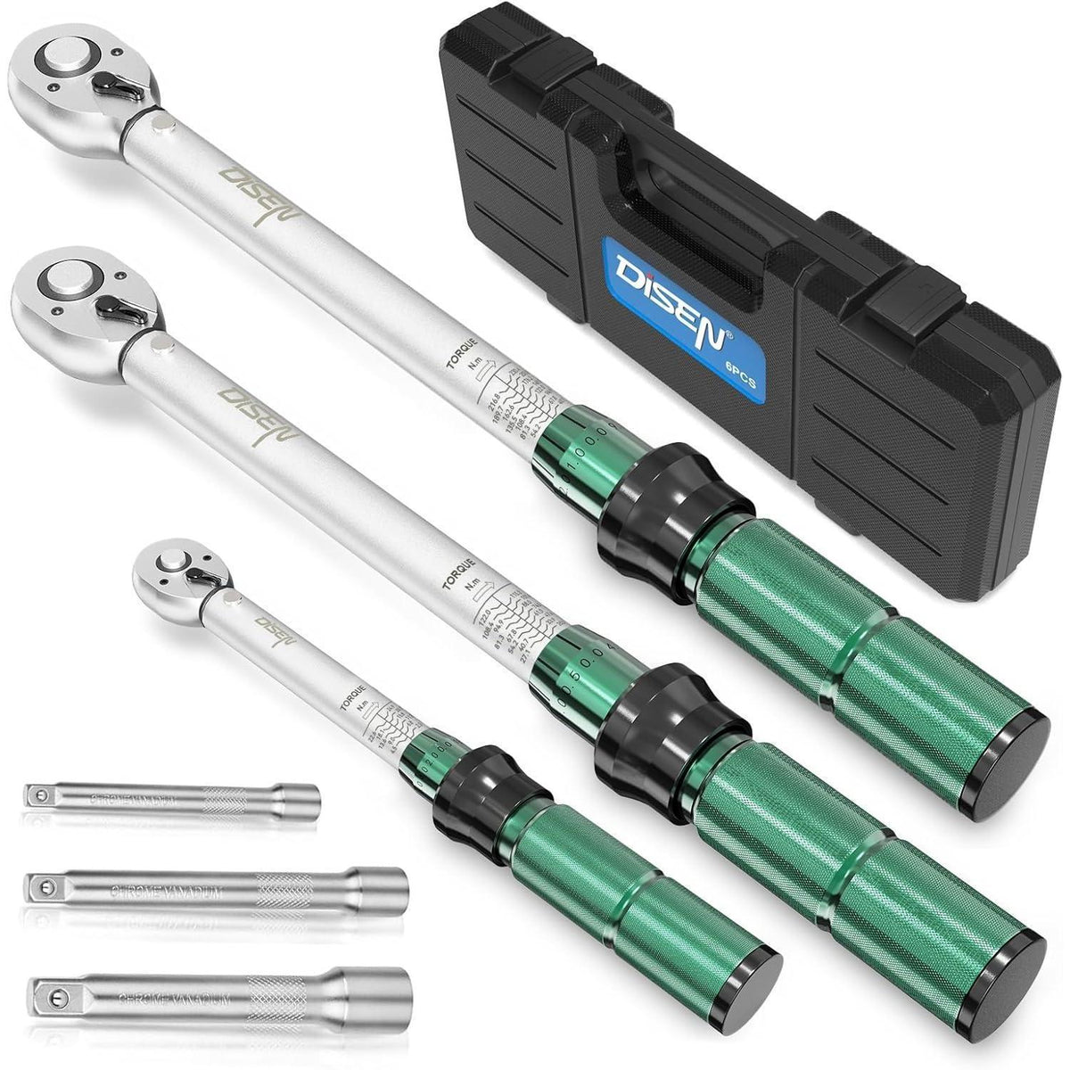 Drehmomentschlüssel-Set 6-teilig mit Kalibrierzertifikat