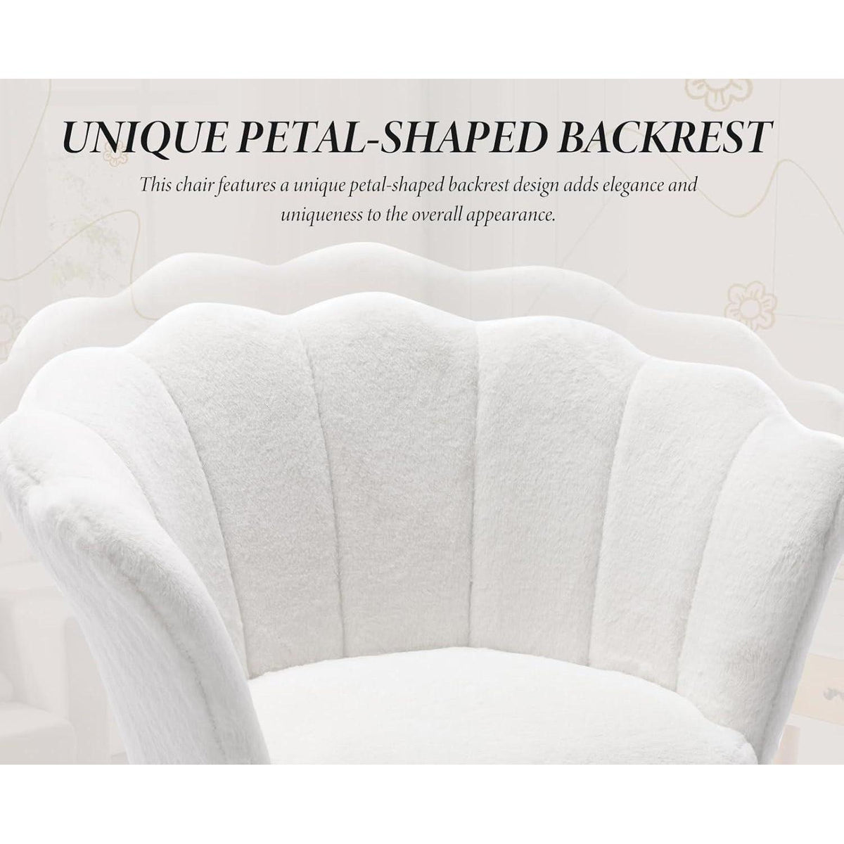 Teddystoff Sessel mit Goldfuß – Bequemer Loungesessel Weiß