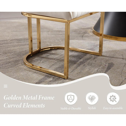 Ya-Home Esszimmerstühle 2er Set, Samt Polsterstühle Weiß