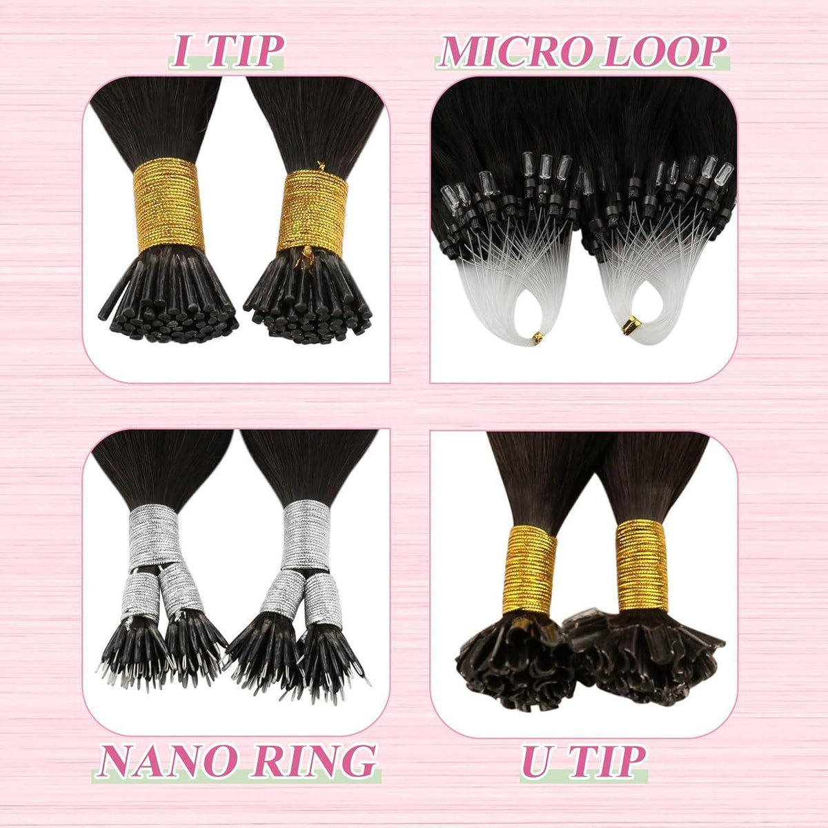 Echthaar Bonding Extensions Dunkelbraun 60 cm