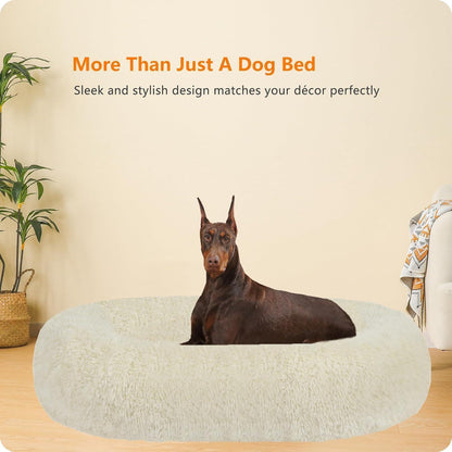 Orthopädisches Hundebett rund, 120 cm Ø, Beige