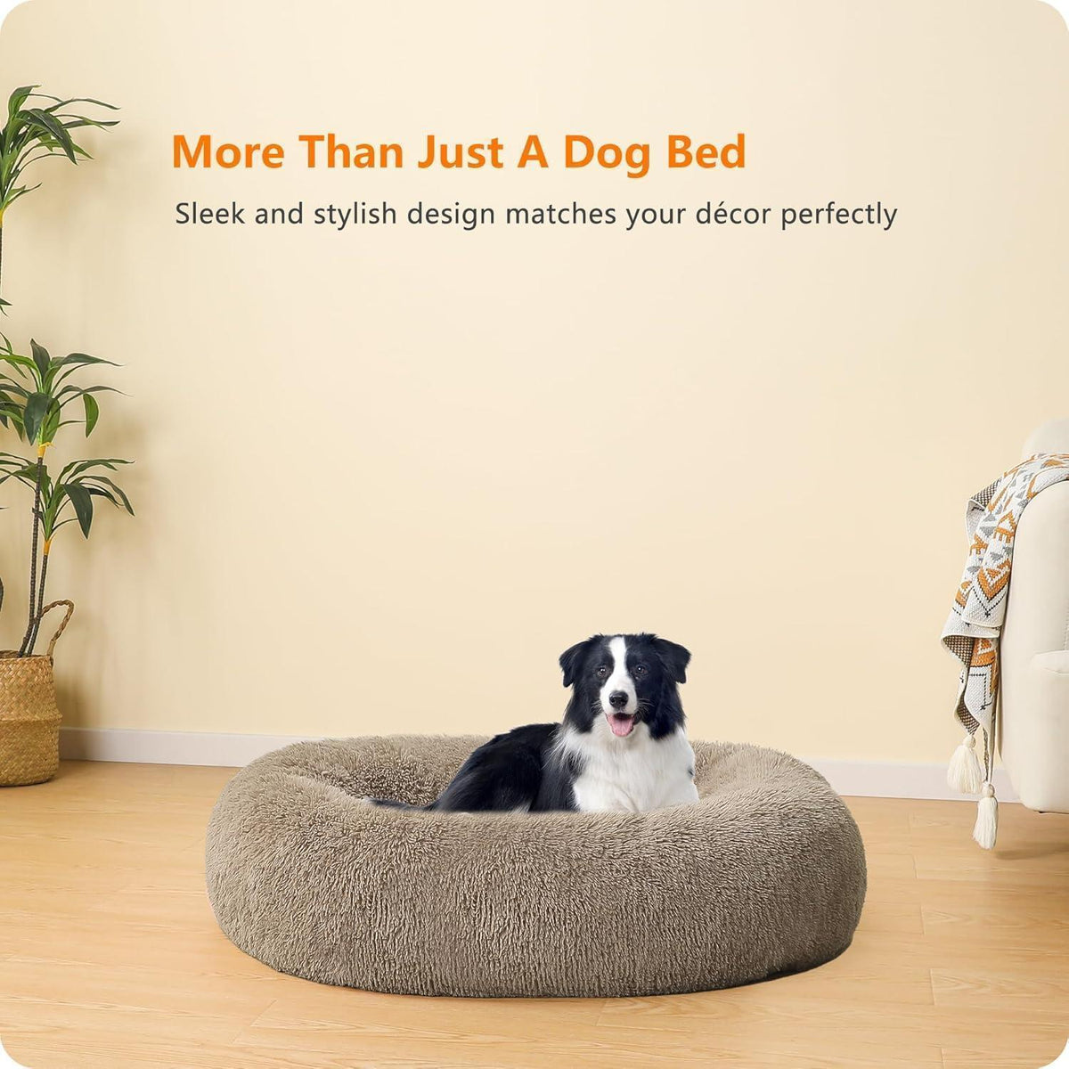 Orthopädisches Hundebett rund, 90 cm, Kamelbraun