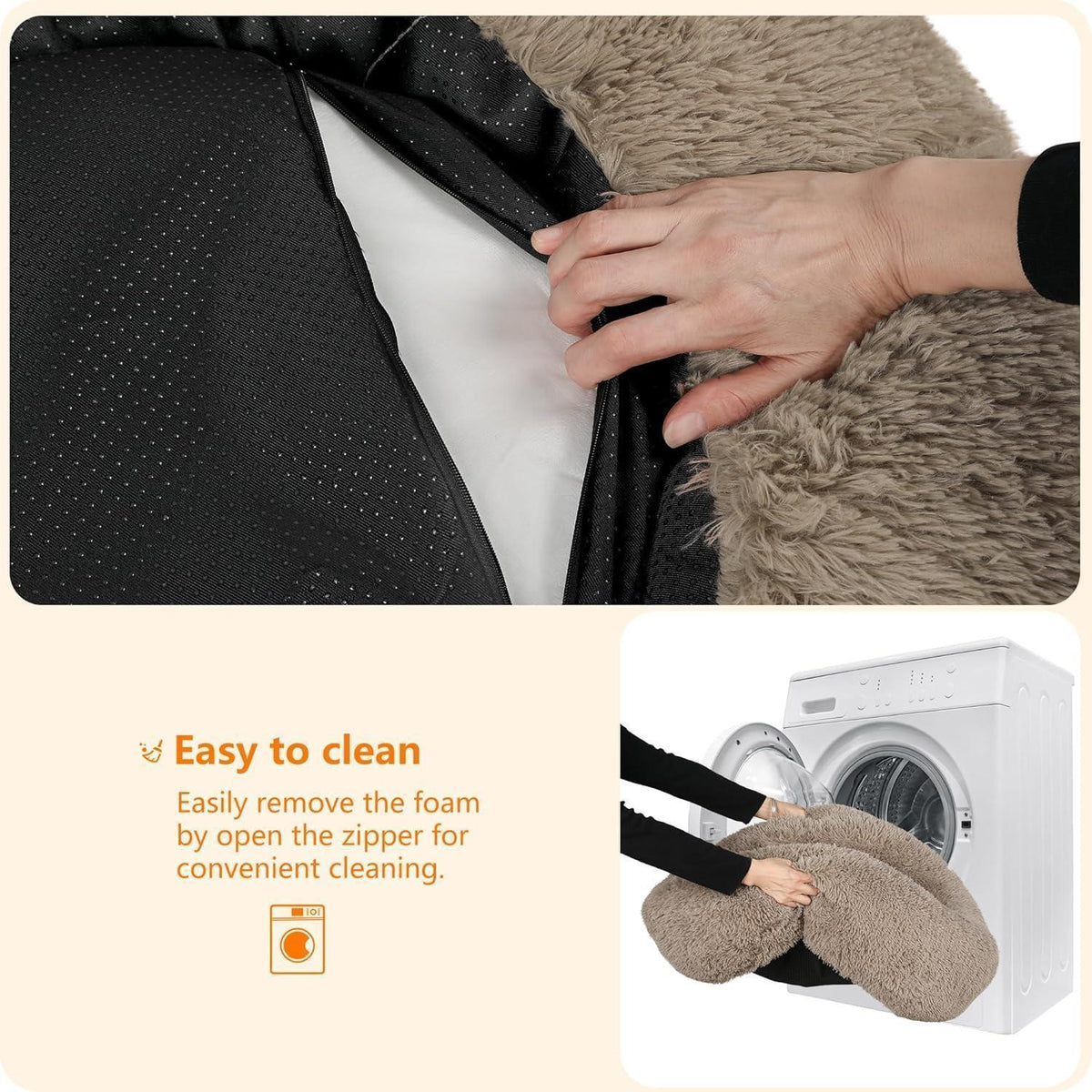 Orthopädisches Hundebett rund, 90 cm, Kamelbraun