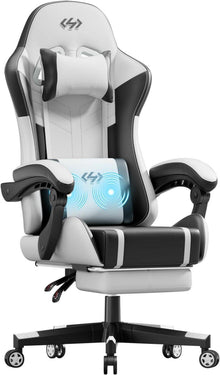 Gaming Stuhl Massagefunktion Ergonomisch Racing Sessel Fußstütze