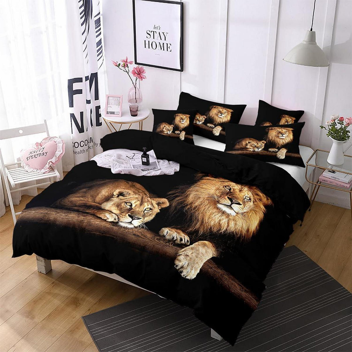 Löwen Bettwäsche Set 135x200cm – 3D Effekt & Mikrofaser