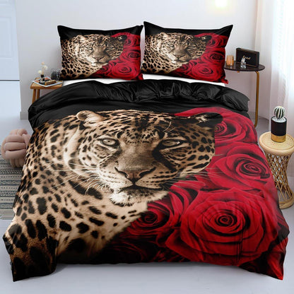 Leoparden Bettwäsche Set 135x200cm – 3D Mikrofaser für Jungen