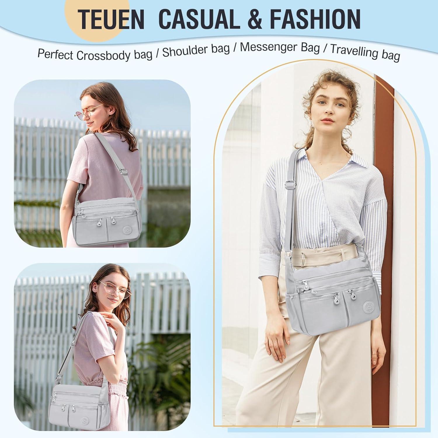 TEUEN Crossbody Bag Damen Große Kapazität Nylon