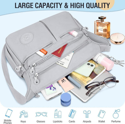 TEUEN Crossbody Bag Damen Große Kapazität Wasserdicht Nylon
