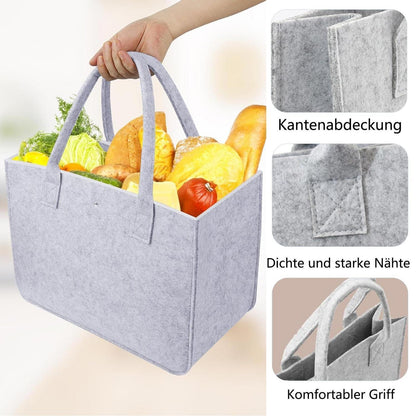 Filztasche Shopper – Faltbar, Rosa Grau, Große Kapazität