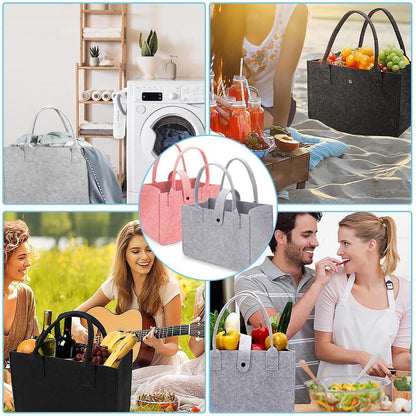 Filztasche Shopper – Faltbar, Rosa Grau, Große Kapazität