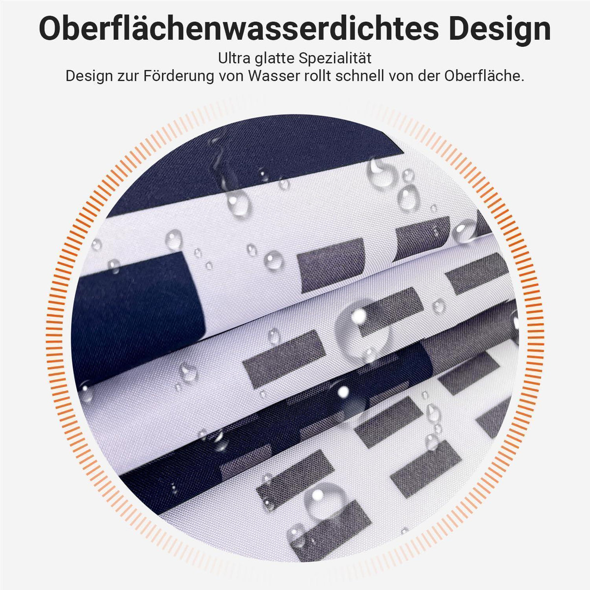 Duschvorhang 180x200 cm mit Eisenturm-Muster, beschwerter Saum