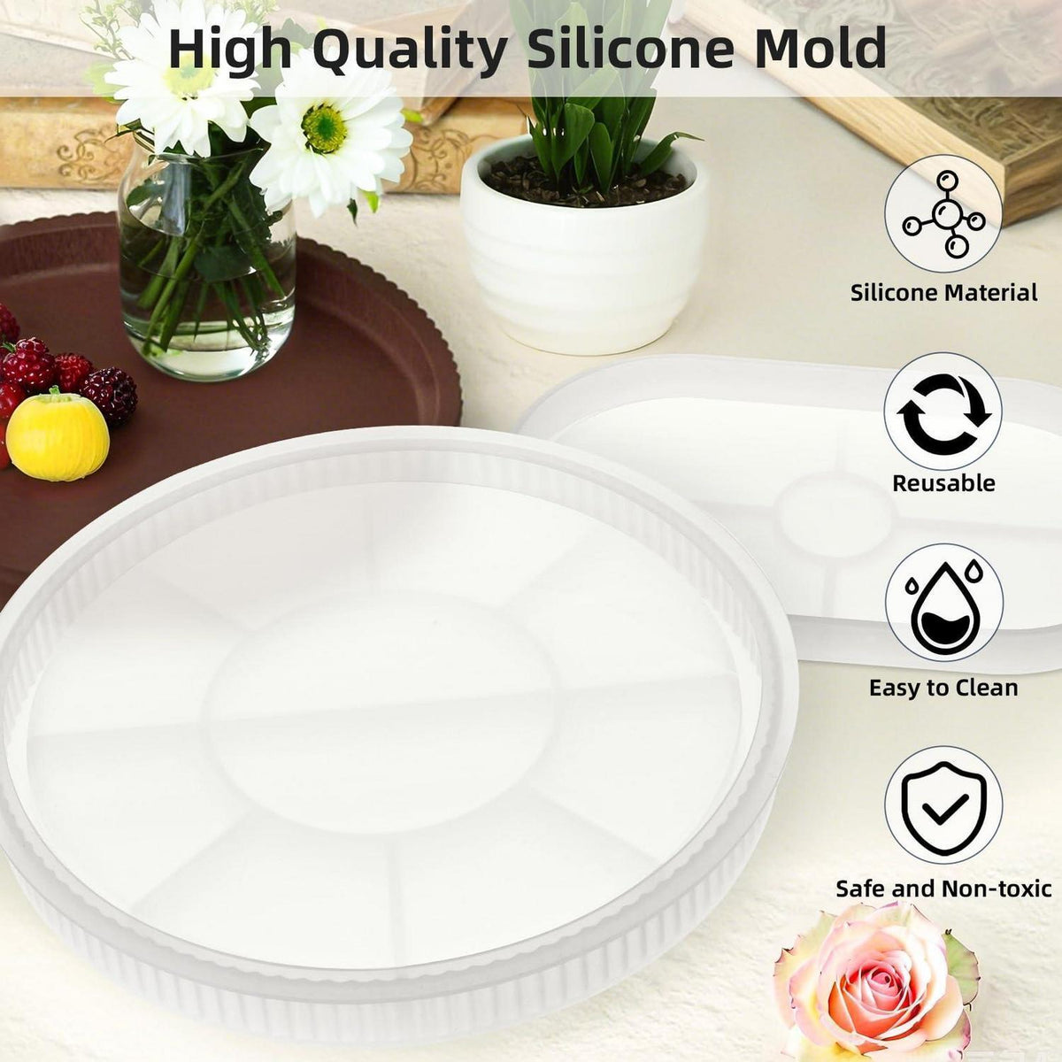 Silikonform Tablett Set für Epoxidharz & Gießformen