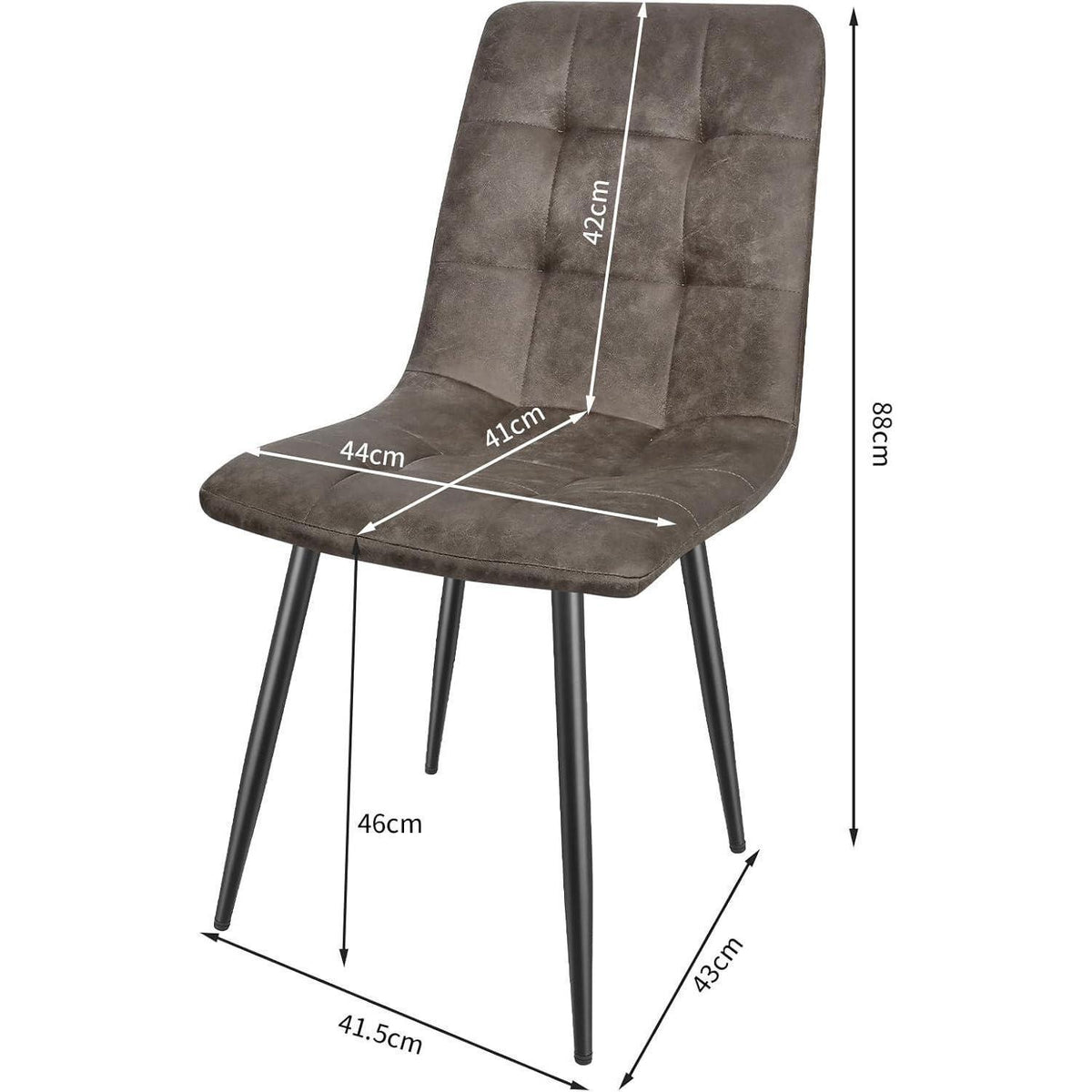 LEWE Esszimmerstühle 2er Set, Modernes Design, Dunkelbraun