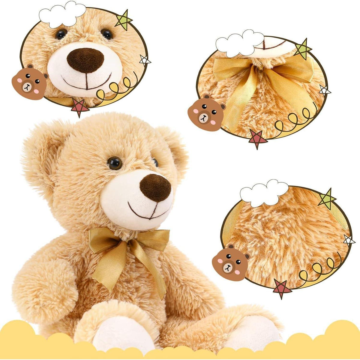 10 Mini Teddybären Set – Flauschige Stofftiere für Kinder