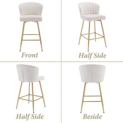 Barhocker Set 2er – Samt, Beige, Modern & Komfortabel