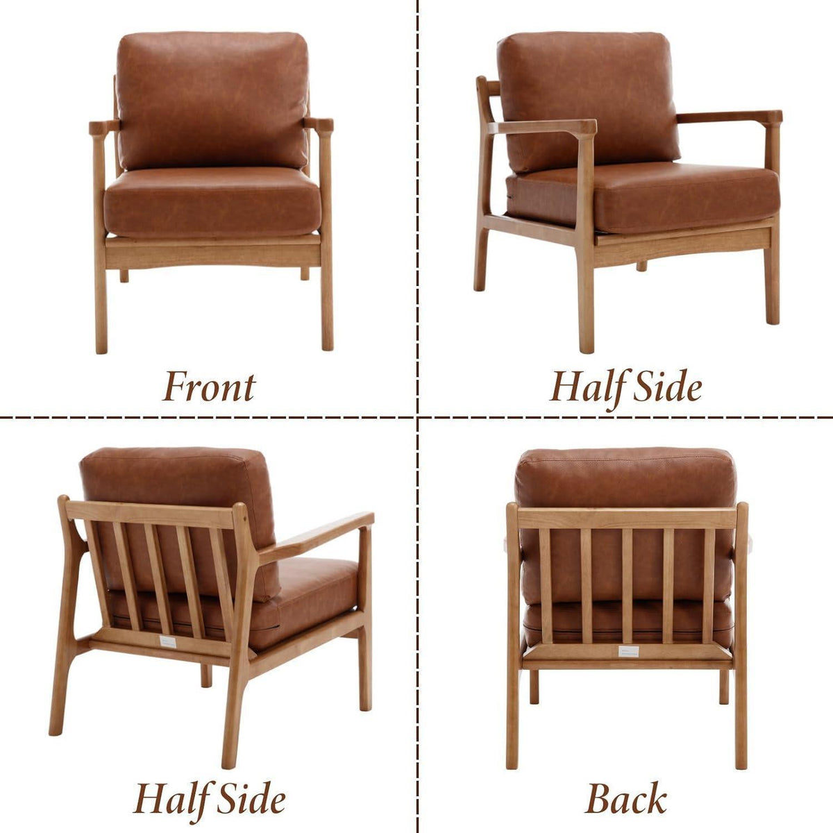 Vintage Sessel Braun – Wohnzimmer Loungesessel mit Holzgestell