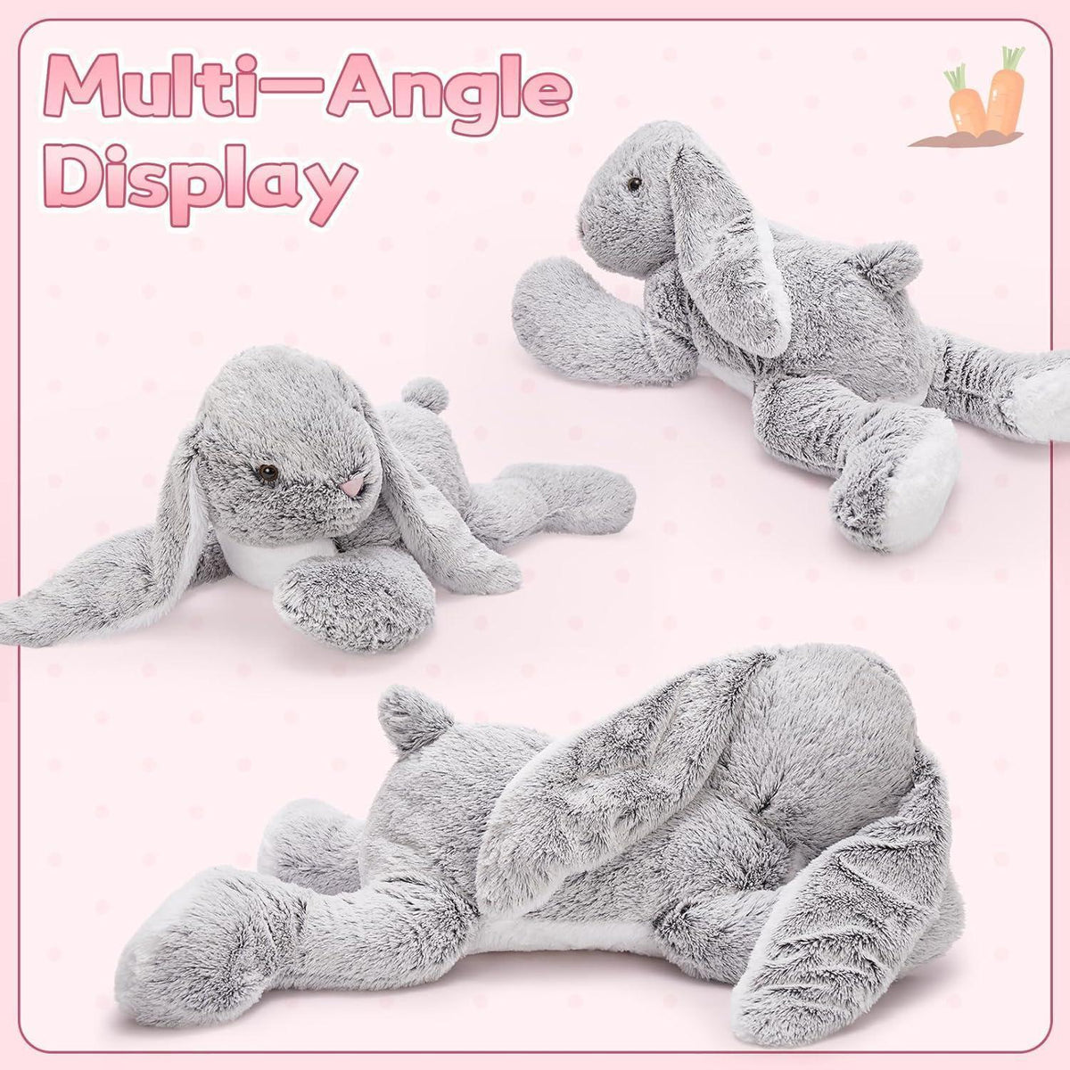 Riesiger Kuschelhase 80cm - Weiches Plüschtier für Kinder & Dekoration