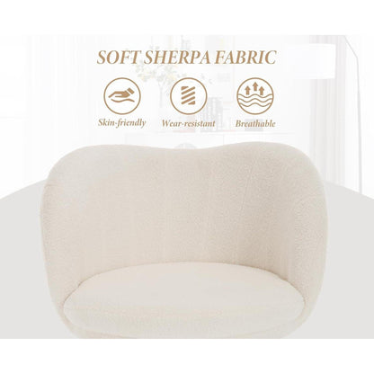 Weißer Kunstfell Sessel – Modern & Bequem für Wohnzimmer