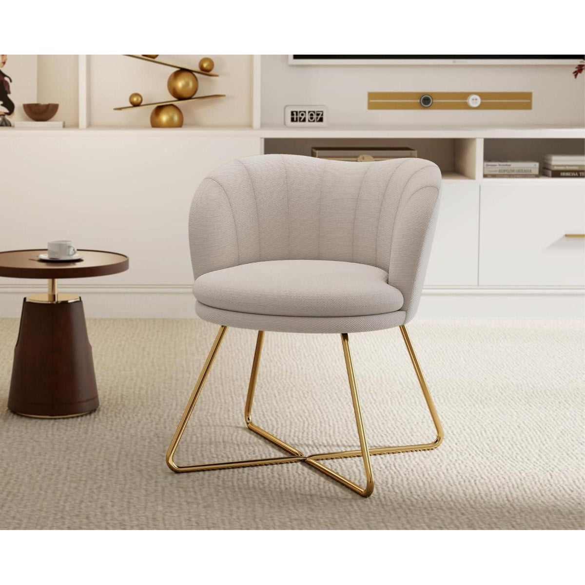 Chenille Loungesessel modern – Bequemer Akzentstuhl für Wohnzimmer
