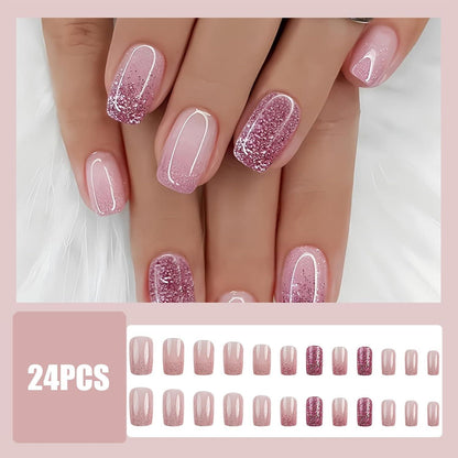 Press On Nails Kurz – 24 Stück, Design Kunstnägel Zum Aufkleben