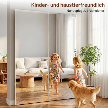 Faltbarer Ganzkörperspiegel 180x120cm – Bruchsicher & Platzsparend