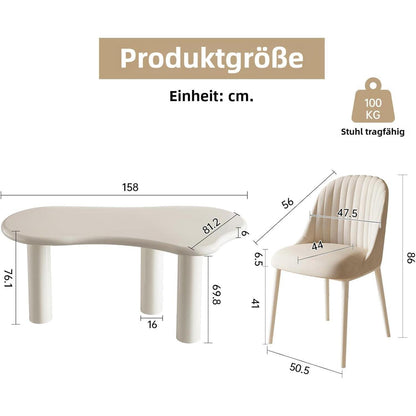 Moderner Esstisch Set Weiß für 4 Personen – Minimalistisch & Platzsparend
