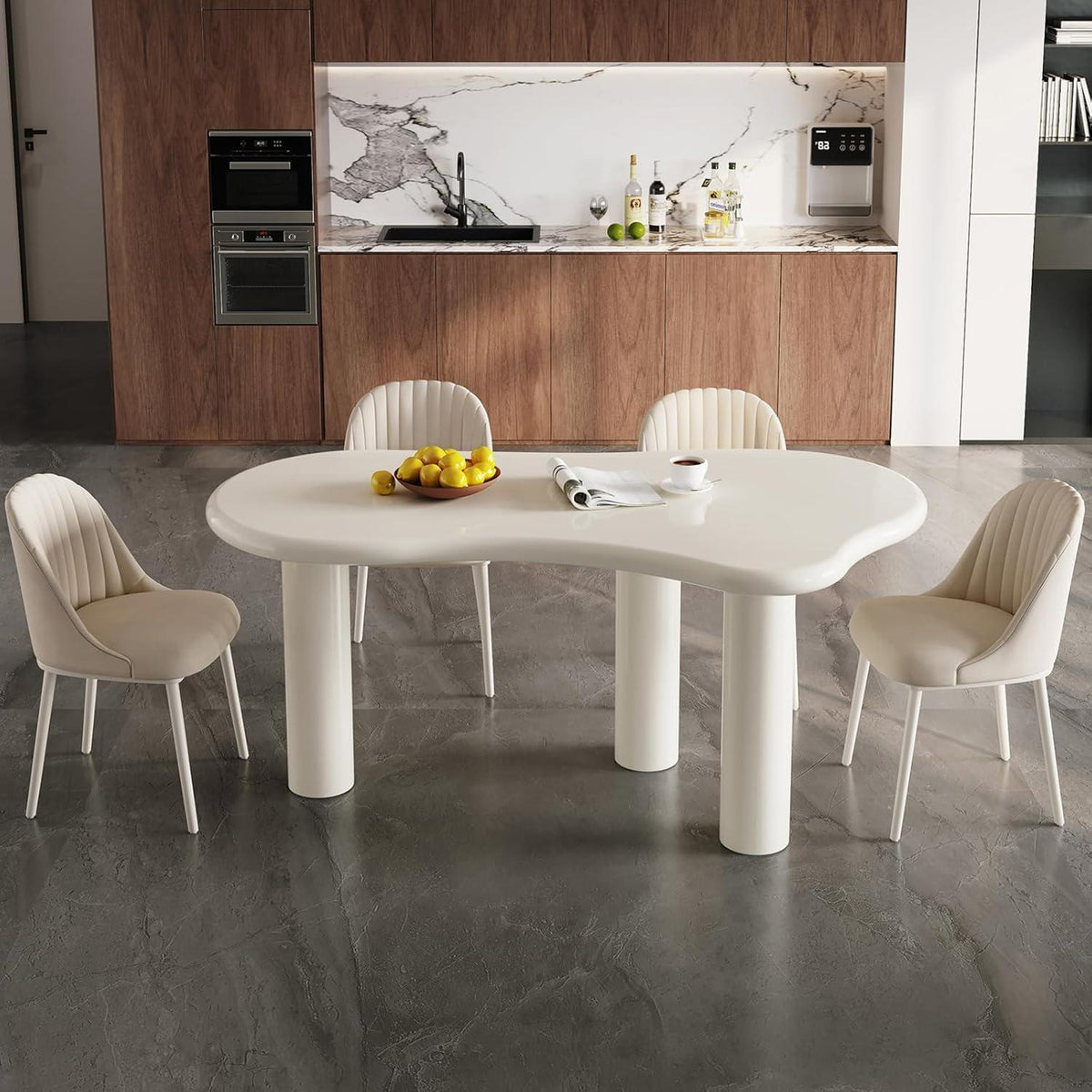 Moderner Esstisch Set Weiß für 4 Personen – Minimalistisch & Platzsparend
