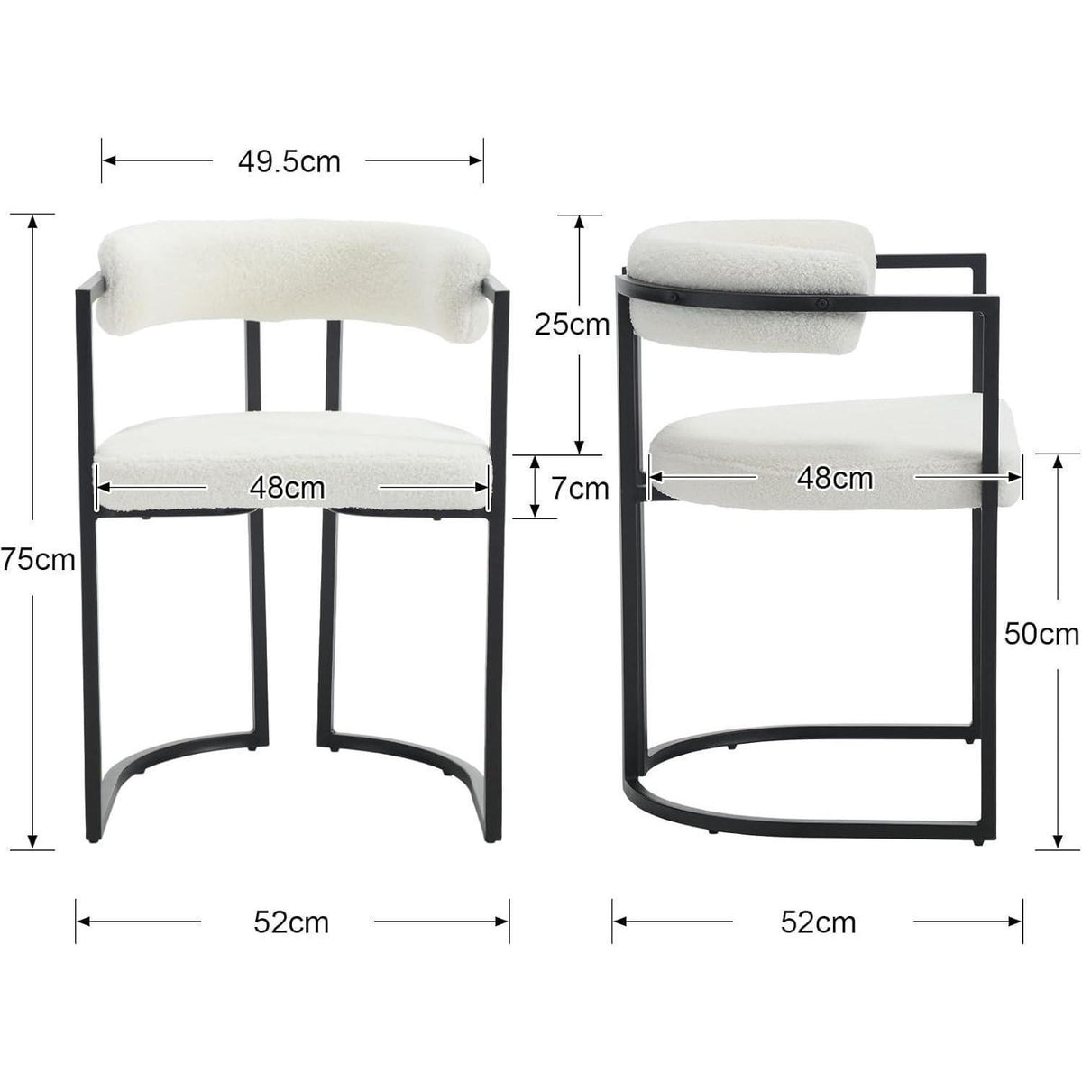 Esszimmerstühle 2er Set, Modern & Komfortabel, Weiß
