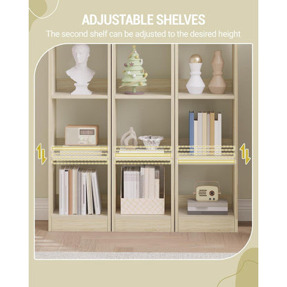 6-stöckiges Bücherregal Eichenbeige – Würfelregal für Wohnzimmer