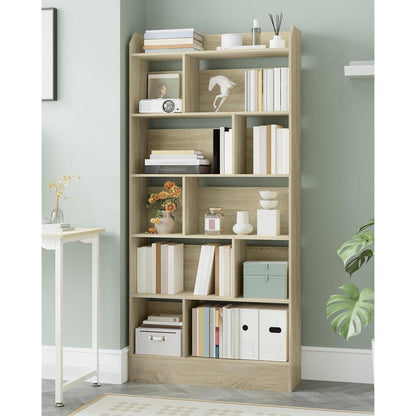 6-Fach Bücherregal Eichenbeige – Standregal 24x80x170 cm