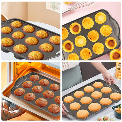 12-Tlg. Muffin-Form Edelstahl mit Abnehmboden