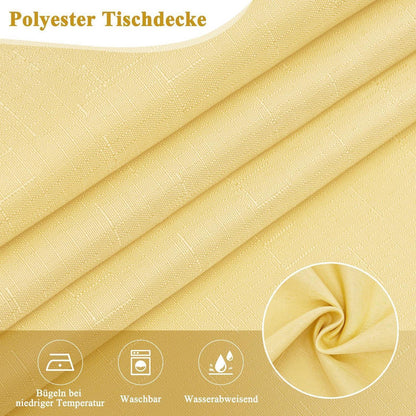 Gelbe Tischdecke Leinenoptik 130x160cm – Abwaschbar & Kratzfest