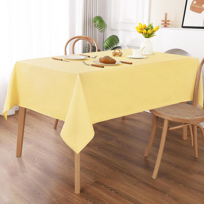 Gelbe Tischdecke Leinenoptik 130x160cm – Abwaschbar & Kratzfest