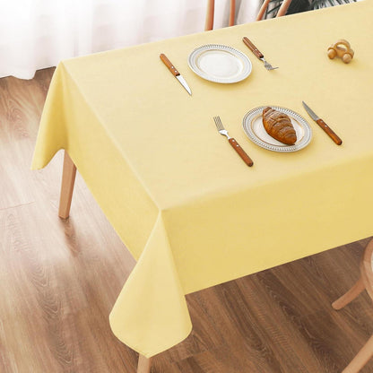 Gelbe Tischdecke Leinenoptik 130x160cm – Abwaschbar & Kratzfest