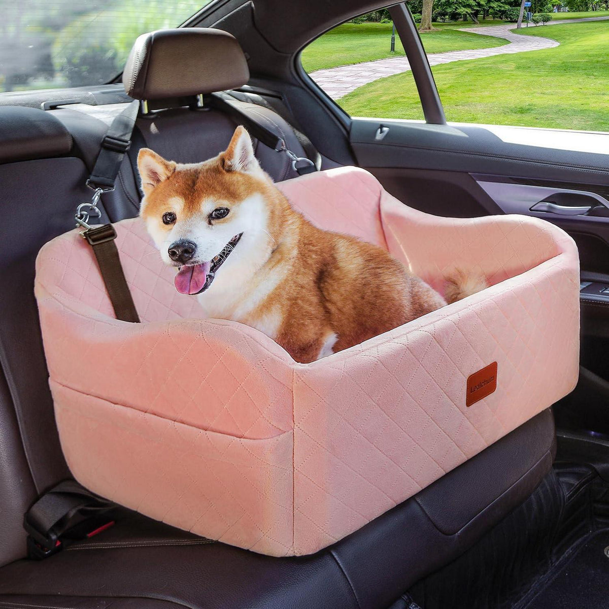 Hunde-Autositz Large Pink – Bequem & Sicher für Lange Fahrten