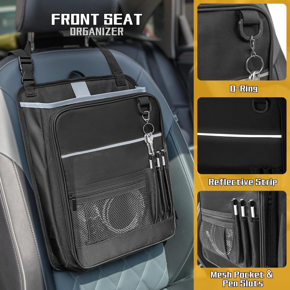 Autositz Organizer mit Laptopfach 15,6 Zoll Schwarz