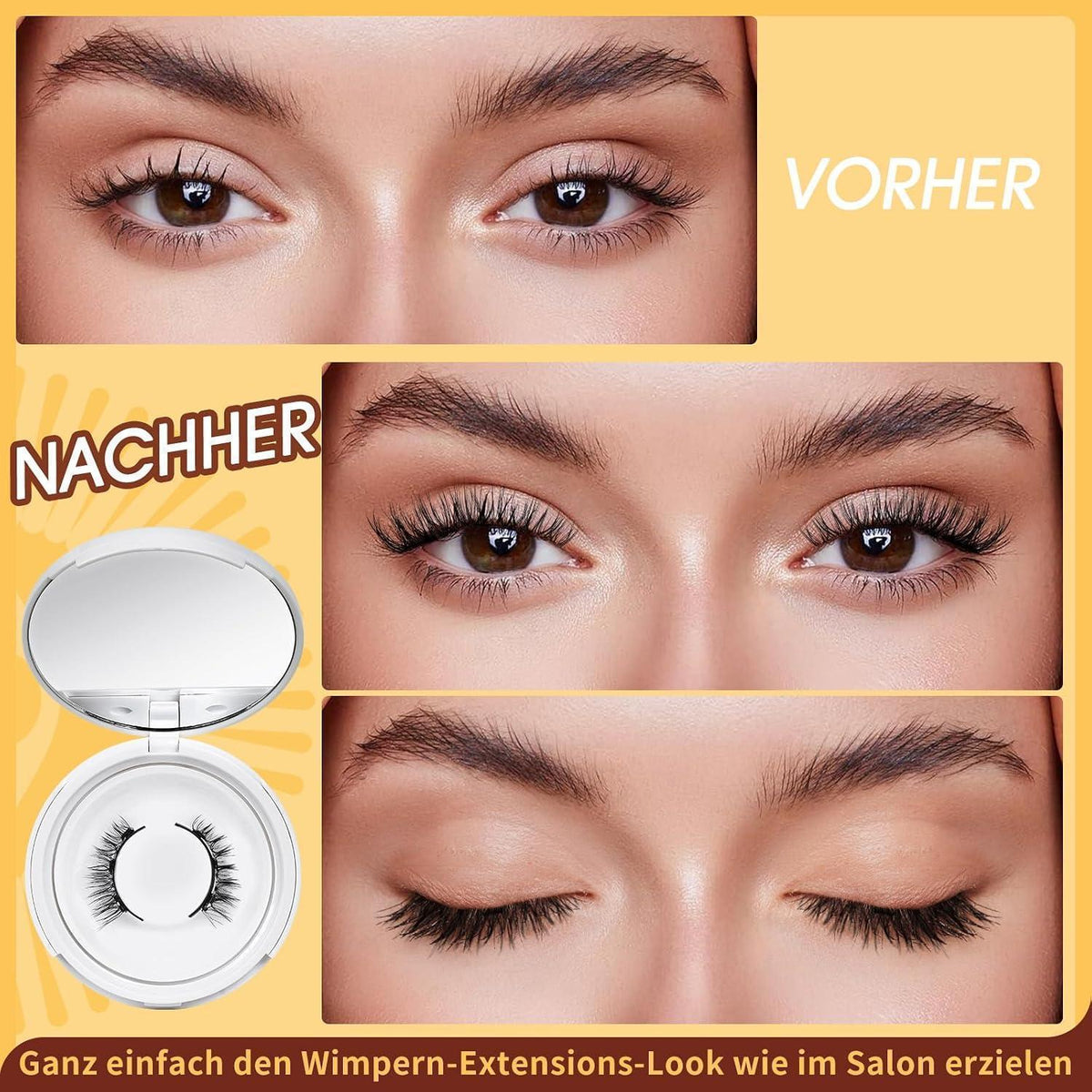 Wiederverwendbare Magnet-Wimpern Set – Natürlicher Look & Einfach Anzulegen