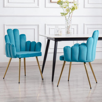 Ya-Home Samt Esszimmerstühle 2er Set – Blau