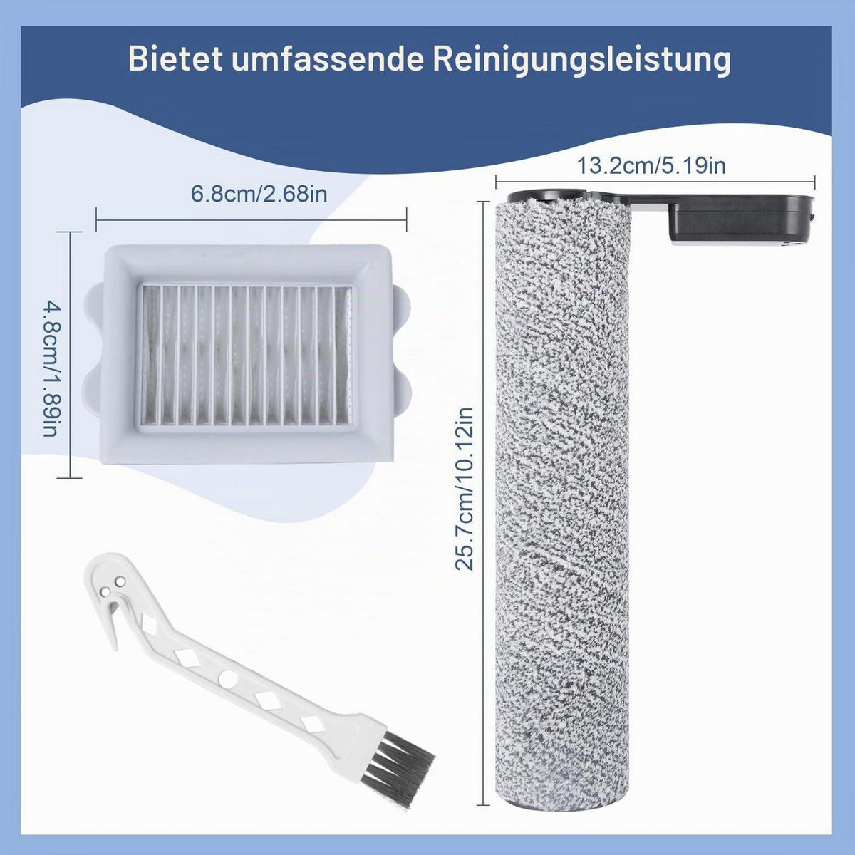 Ersatzteilset für Roborock Flexi Nass-Trocken-Sauger: Bürstenrolle & HEPA Filter