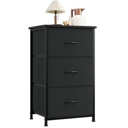 Kommode mit 3 Stoffschubladen, Schwarz – Schlafzimmer & Wohnzimmer