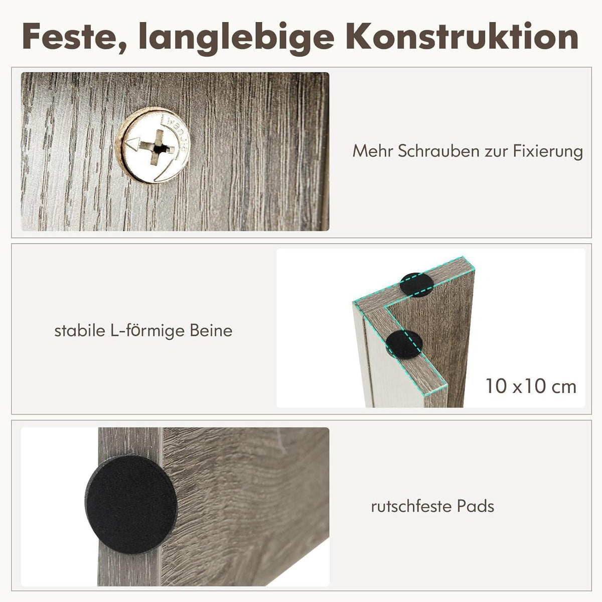 Holz Esstisch 160x80cm – Modern & Stabil für 4 Personen