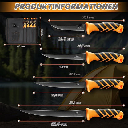 Fischfiletiermesser Set mit Flexibler Klinge & Ergonomischem Griff