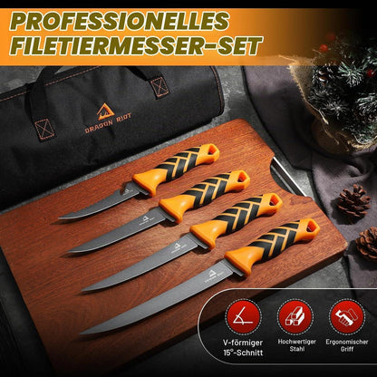 Fischfiletiermesser Set mit Flexibler Klinge & Ergonomischem Griff