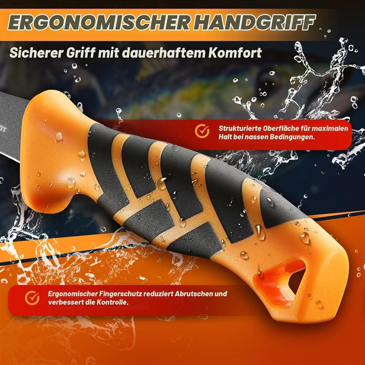 Fischfiletiermesser Set mit Flexibler Klinge & Ergonomischem Griff