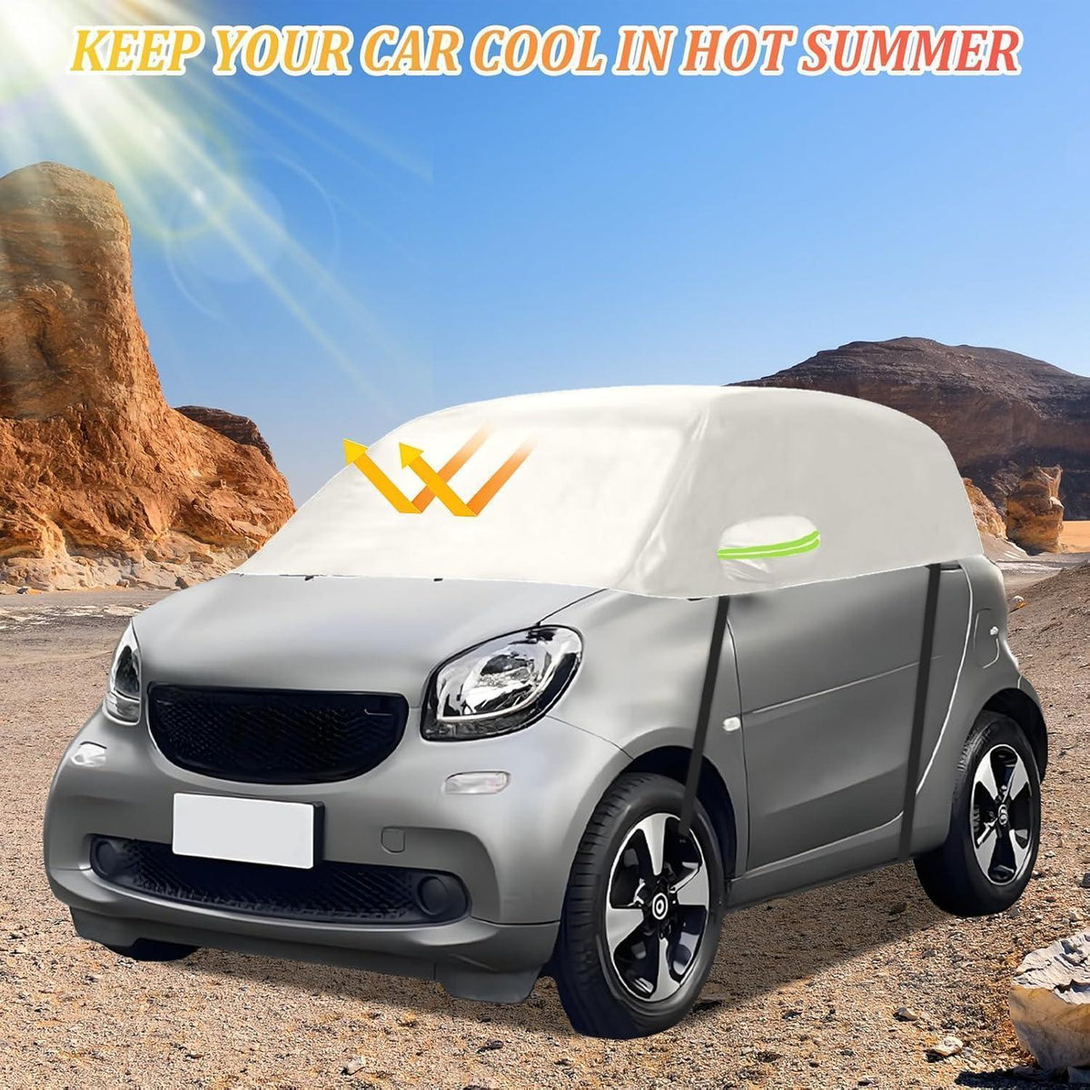 Halbgarage Autoabdeckung Wasserdicht für Smart Fortwo 2006-2025